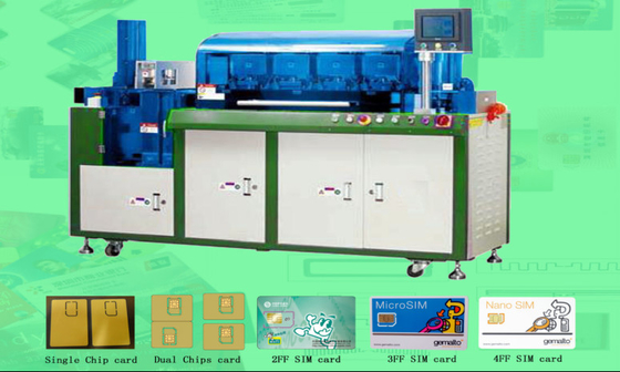 Full Automatic 2FF Mini SIM Card Punching Machine For 1 Chip And 2 Chip Cards