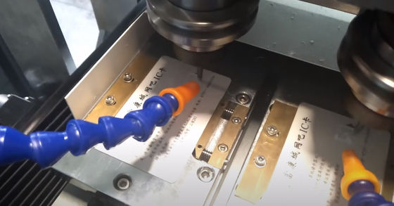 PLC Control Contact Card Production Line Manual IC Card Slotter Air Consumption 30 L/Min