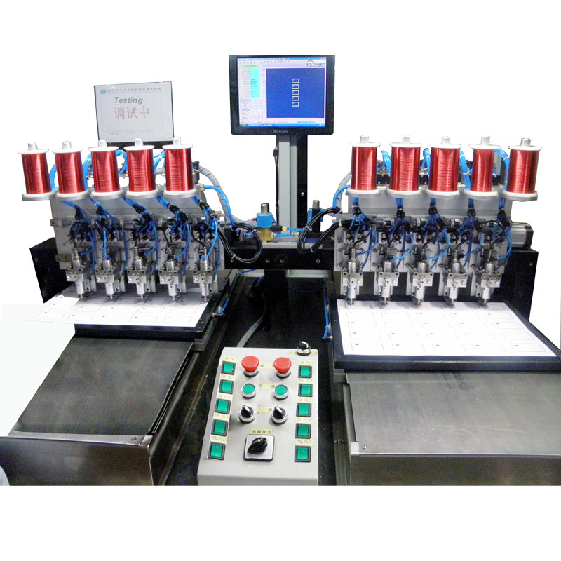 RFID Card INLAY Production Line Antenna Implanting With 10 Embedding Heads
